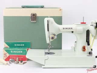 Load image into Gallery viewer, Singer Featherweight 221 Sewing Machine, WHITE - EV886***