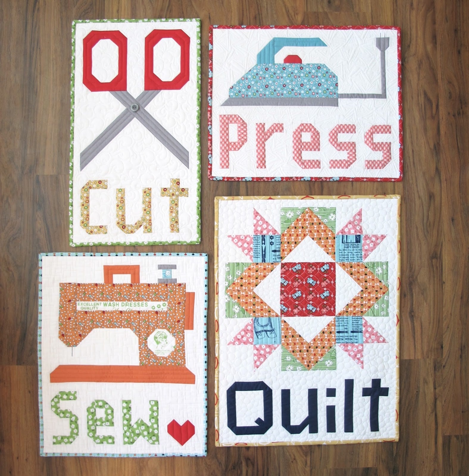 Vintage Sewing Machine & Notions Wall Hanging/Lap Quilt Kit - 42 x 42