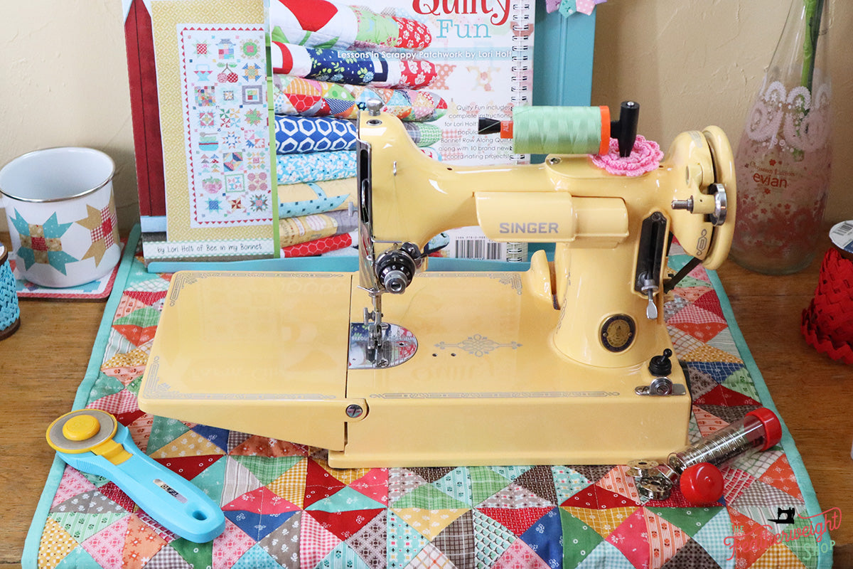 Singer Featherweight 221 Centennial Sewing Machine AK5868** - Fully Restored in Happy Yellow