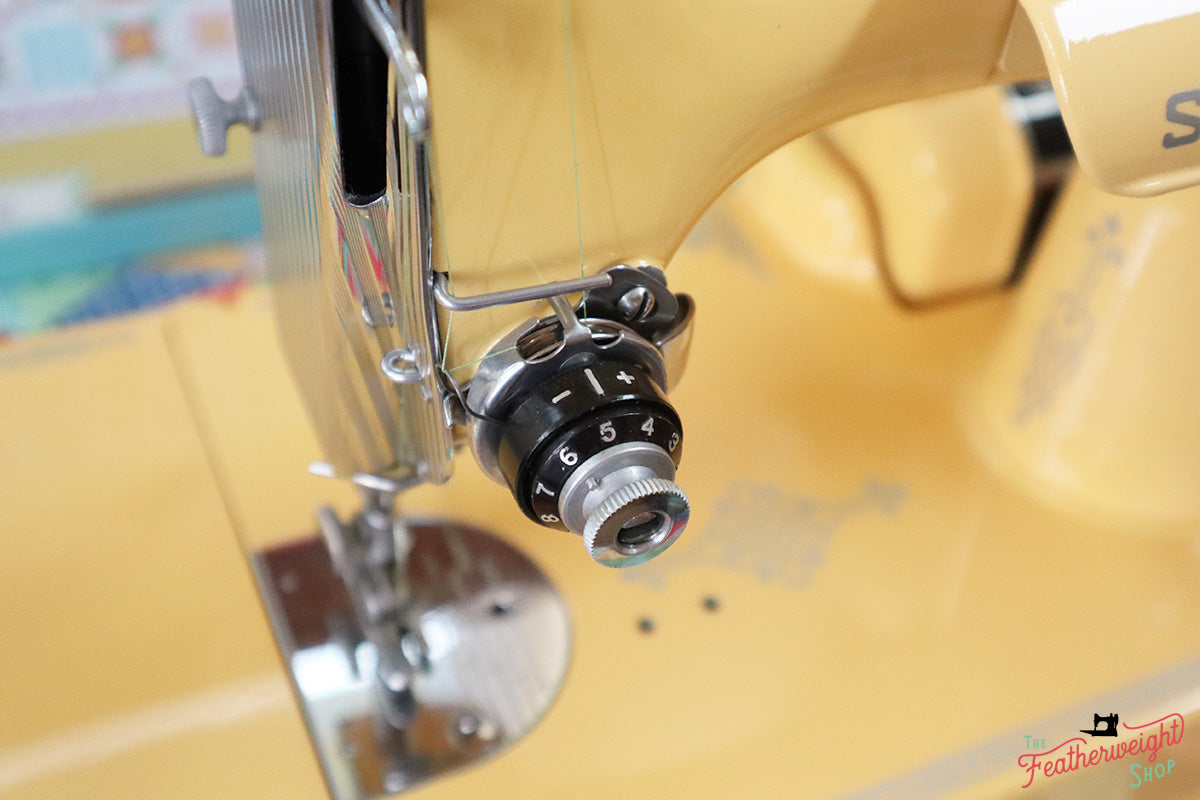 Singer Featherweight 221 Centennial Sewing Machine AK5868** - Fully Restored in Happy Yellow