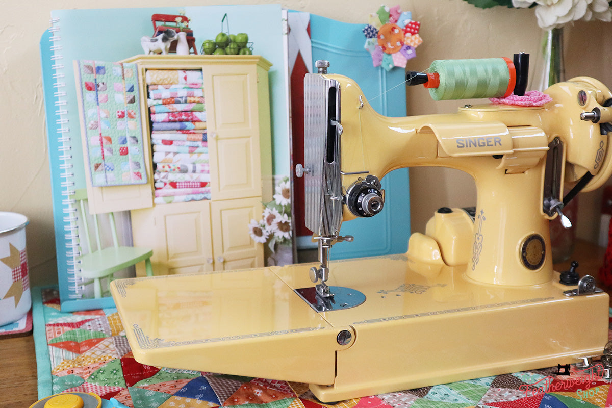 Singer Featherweight 221 Centennial Sewing Machine AK5868** - Fully Restored in Happy Yellow