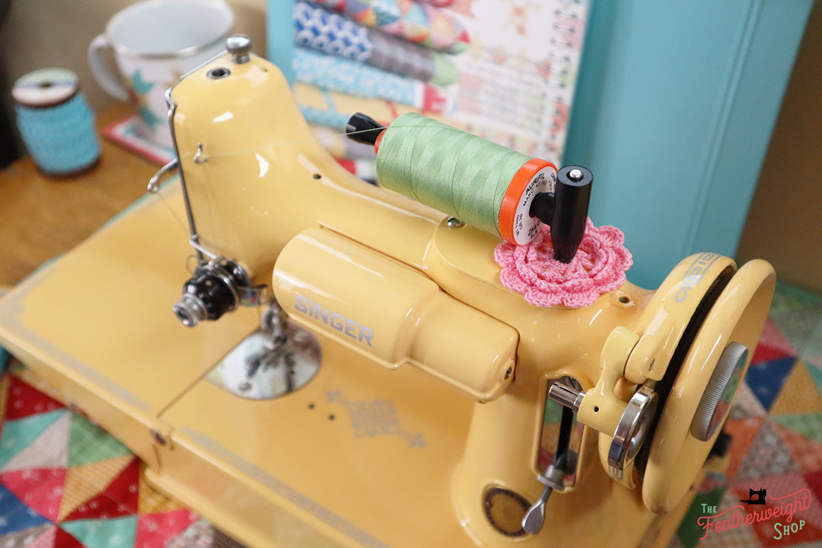 Singer Featherweight 221 Centennial Sewing Machine AK5868** - Fully Restored in Happy Yellow