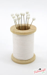 Magnetic Spool Pincushion with Pins - WHITE