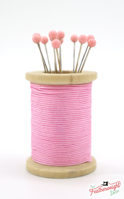 Magnetic Spool Pincushion with Pins - PINK