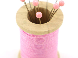 Load image into Gallery viewer, Magnetic Spool Pincushion with Pins - PINK