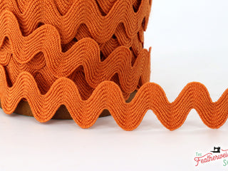 Load image into Gallery viewer, 3/8&quot; Inch PUMPKIN VINTAGE TRIM RIC RAC by Lori Holt (by the yard)