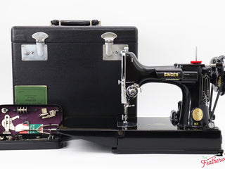 Load image into Gallery viewer, Singer Featherweight 221 Sewing Machine AJ010***, RARE M.R. Decal - Fully Restored in Gloss Black