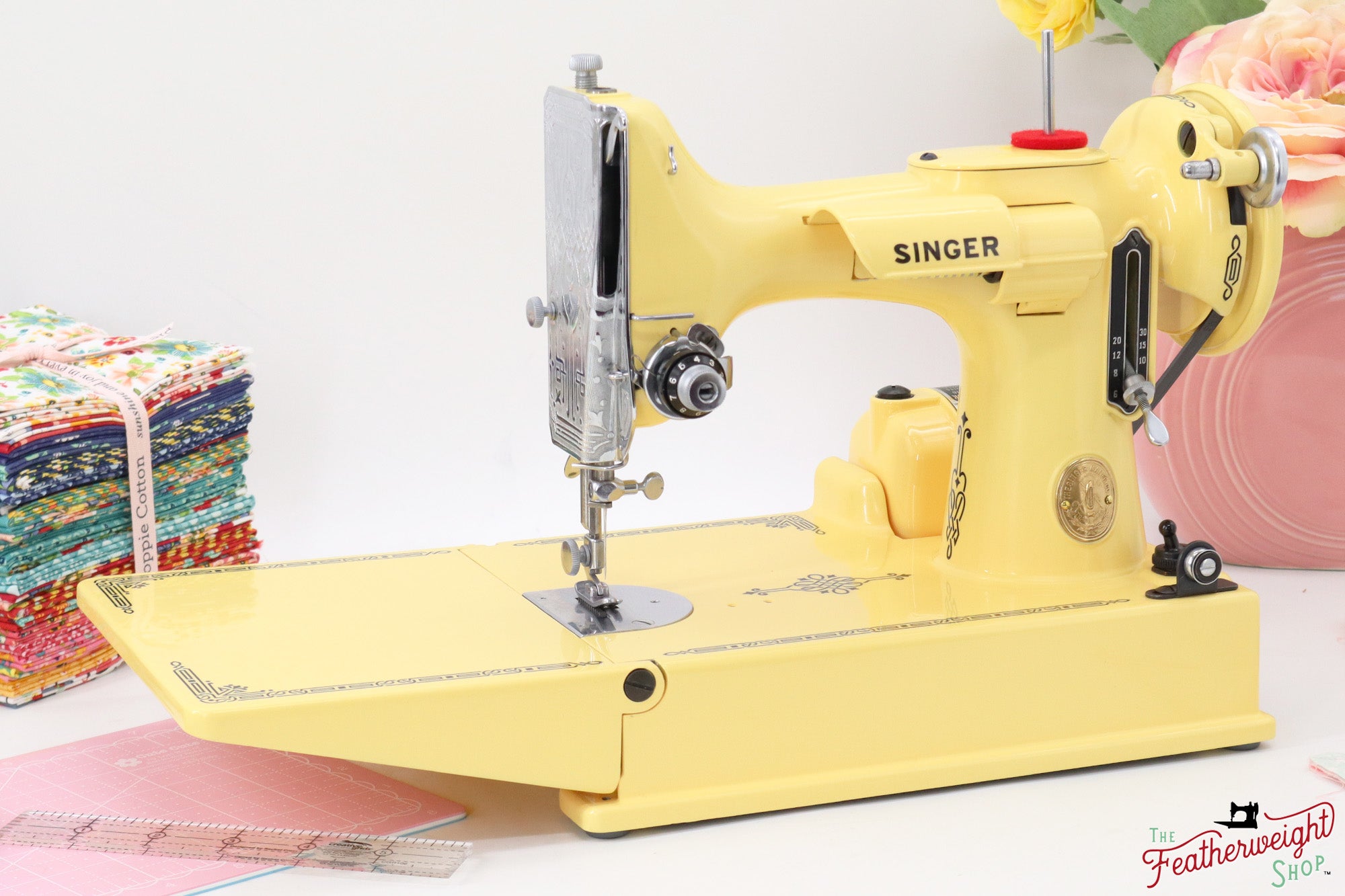 Singer 58 Singer Featherweight 221, AG805*** - Fully Restored in Happy Yellow ...
