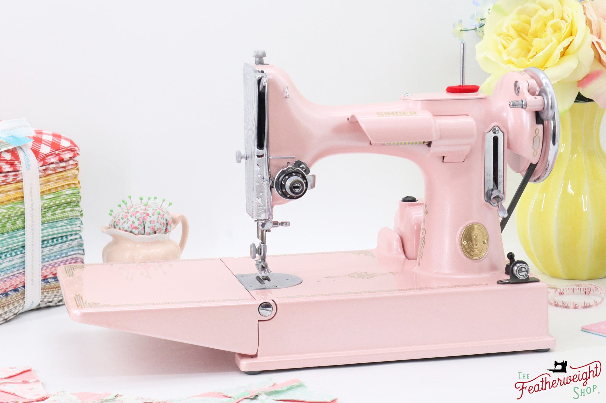 Singer Featherweight 221, AE990*** - Fully Restored in Pink Frosting