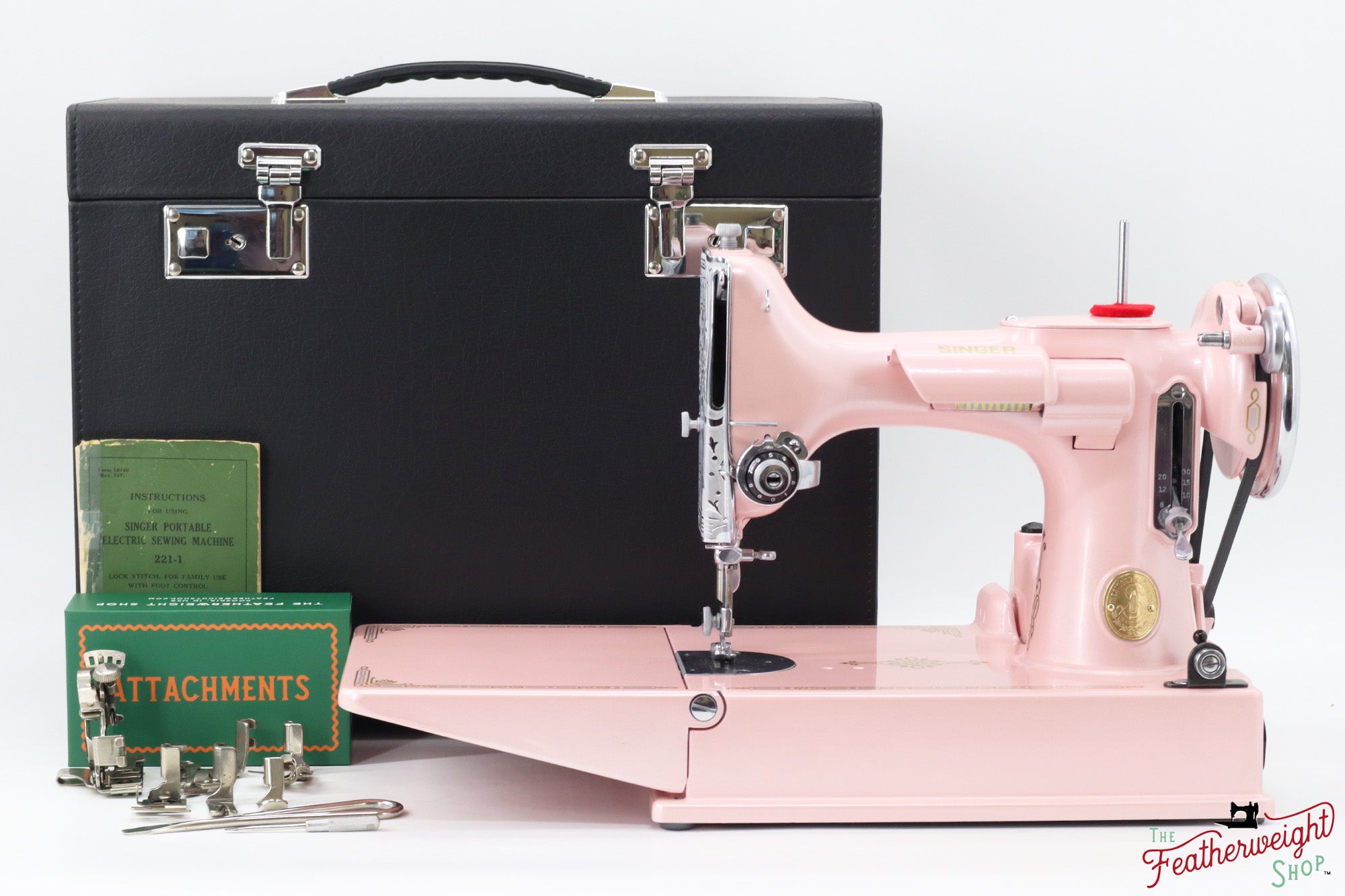 Singer Featherweight 221, AE990*** - Fully Restored in Pink Frosting