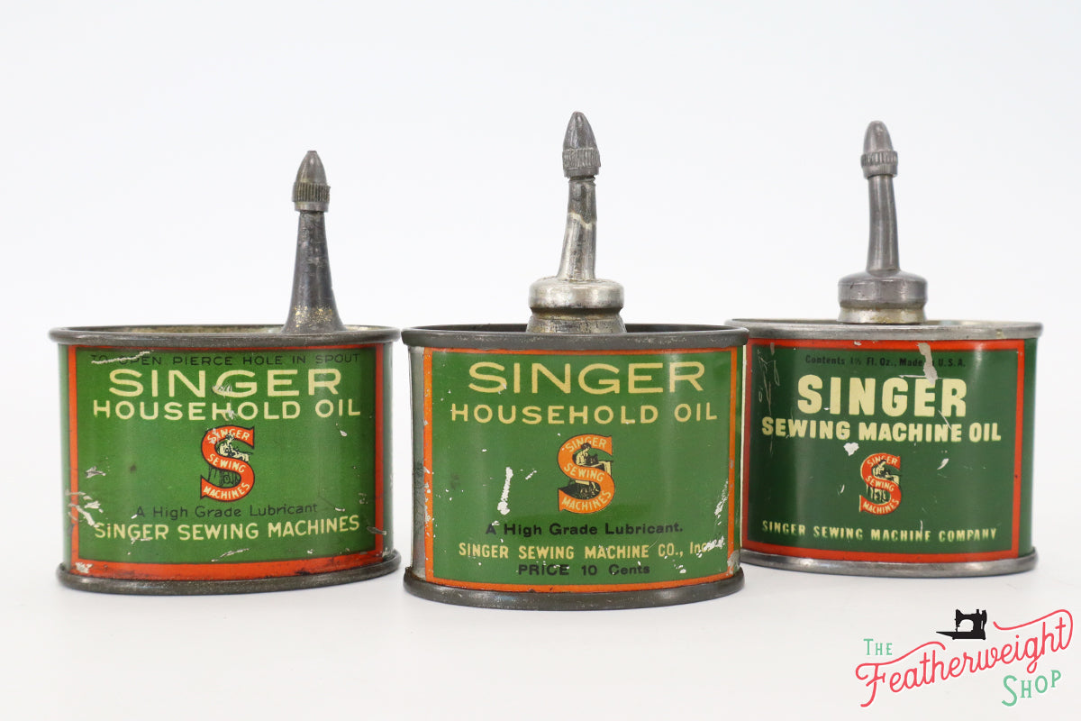 VINTAGE SINGER SEWING MACHINE OIL CAN ESTATE LOT OF (2) TAKE A