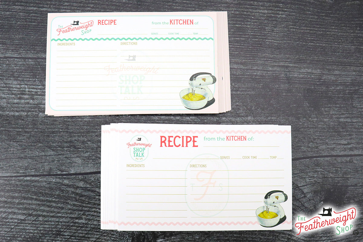 Recipe Cards, Featherweight Shop ( Two Styles Set of 24 )