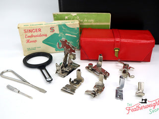 Load image into Gallery viewer, Singer Featherweight 222K Sewing Machine, RED &quot;S&quot; ER0244**