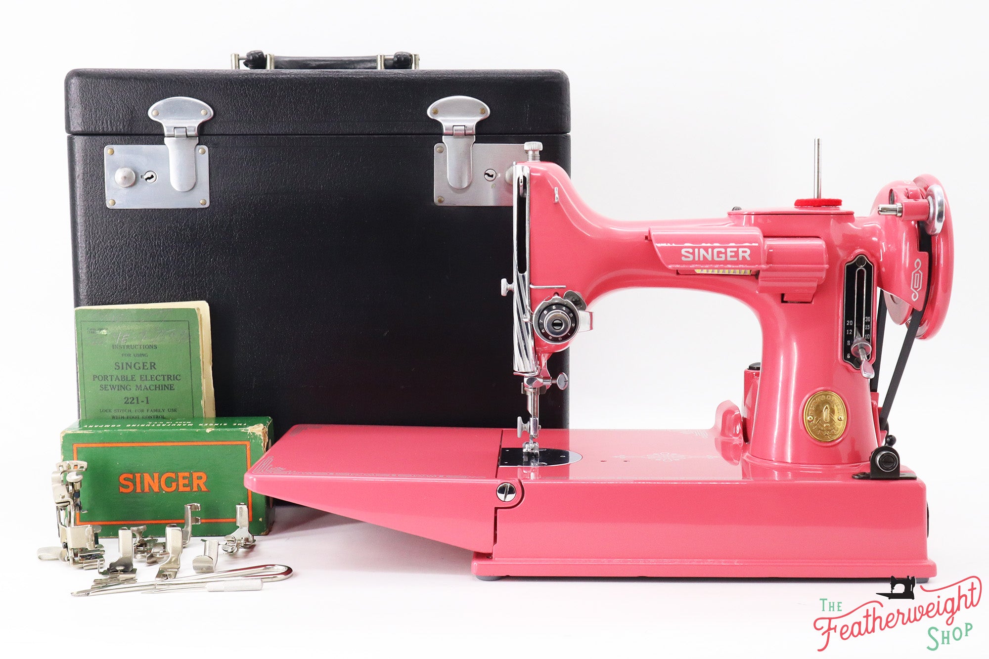 Singer Featherweight 221 Sewing Machine AJ117*** - Fully Restored in Happy Pink Grapefruit