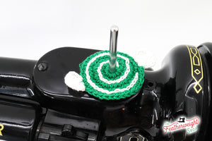 Spool Pin Doily - Peppermint Candy in Wrapper (GREEN)