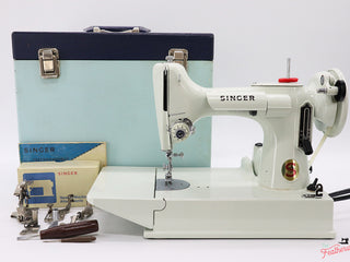 Load image into Gallery viewer, Singer Featherweight 221K Sewing Machine, British WHITE EY088***