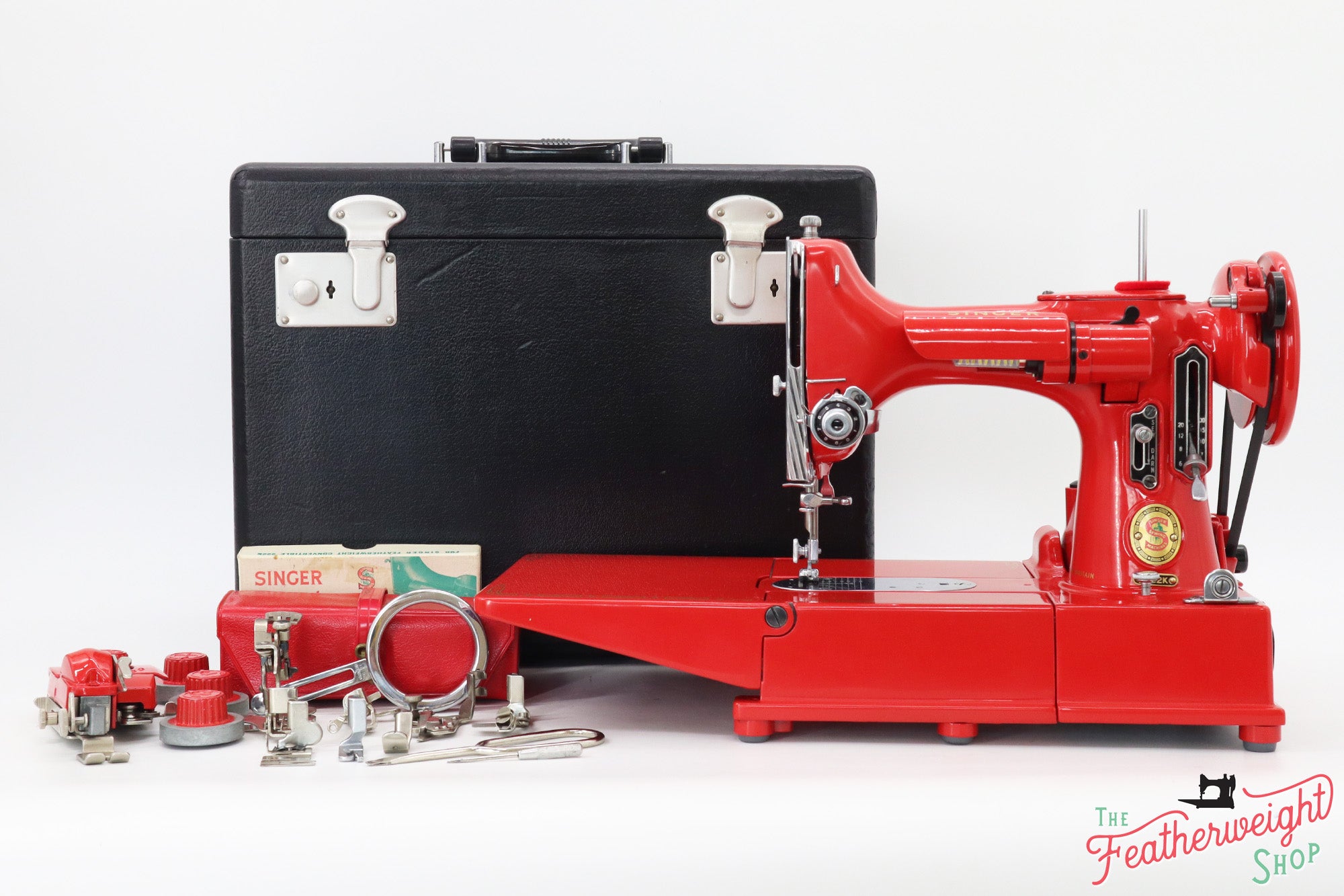 Singer Featherweight 222K Red 'S' - ES1655** - Fully Restored in Liberty Red