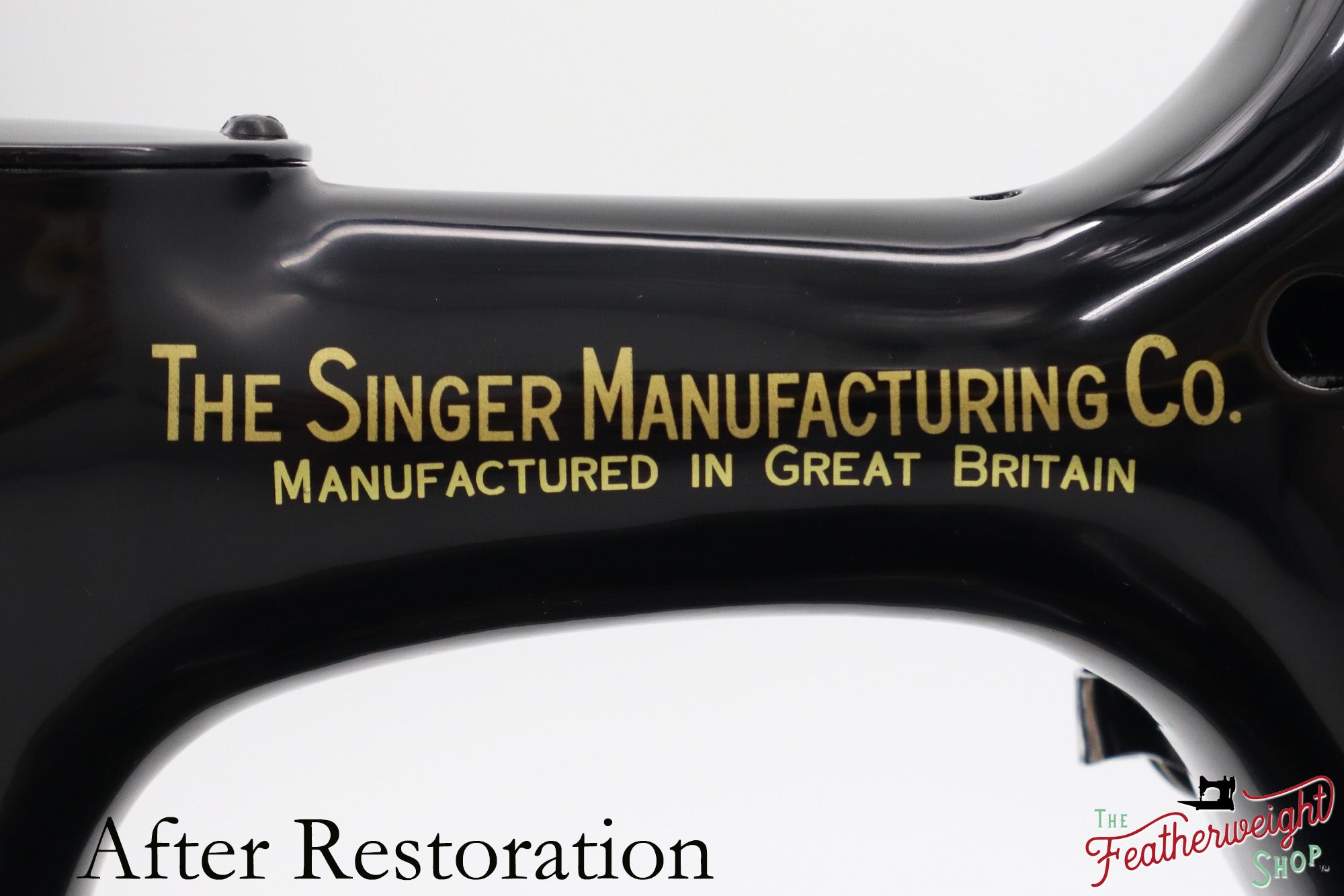 Singer Featherweight 221K Sewing Machine EF5648**, RARE Great Britain Decal - Fully Restored in Gloss Black