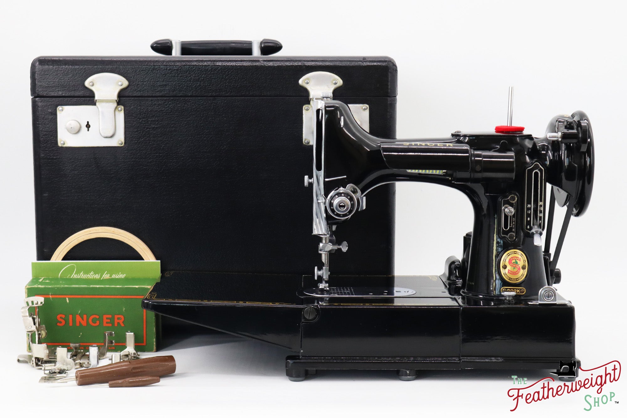 Singer Featherweight 222K Sewing Machine, Red 'S' - ER3165** - 1960