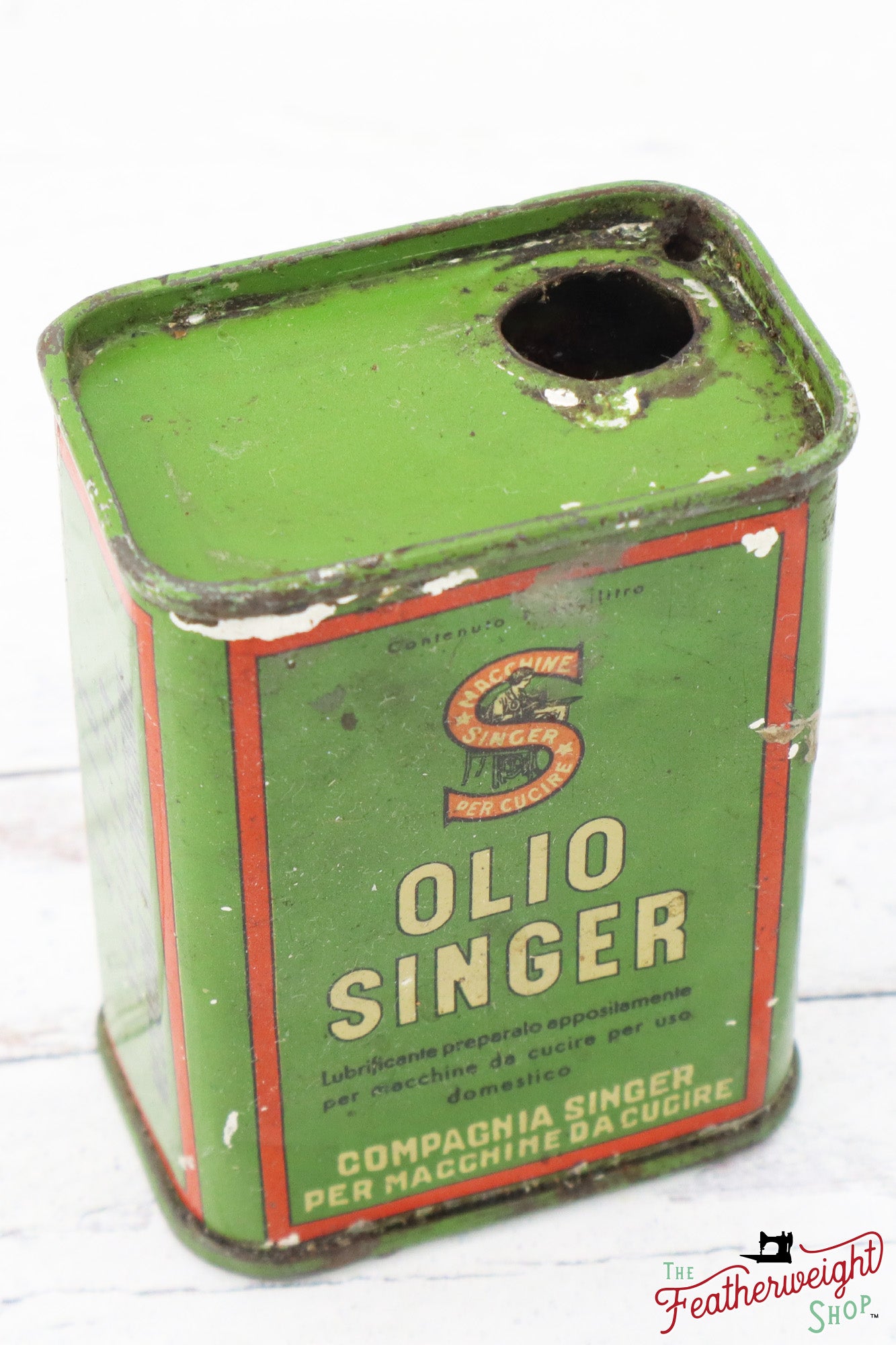 Oil Can - Italian, Deciliter, Singer (Vintage Original) - RARE