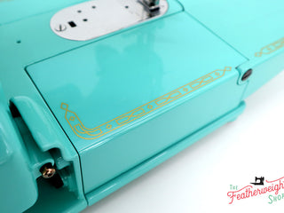 Load image into Gallery viewer, Singer Featherweight 222K Sewing Machine EL6858** - Fully Restored in Tiffany Blue
