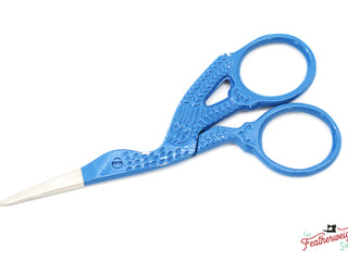 Load image into Gallery viewer, Denim Blue Stork Embroidery Scissors