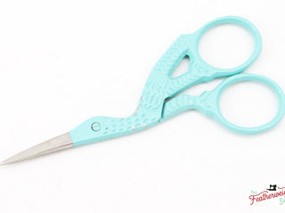 Load image into Gallery viewer, Sea Glass Stork Embroidery Scissors