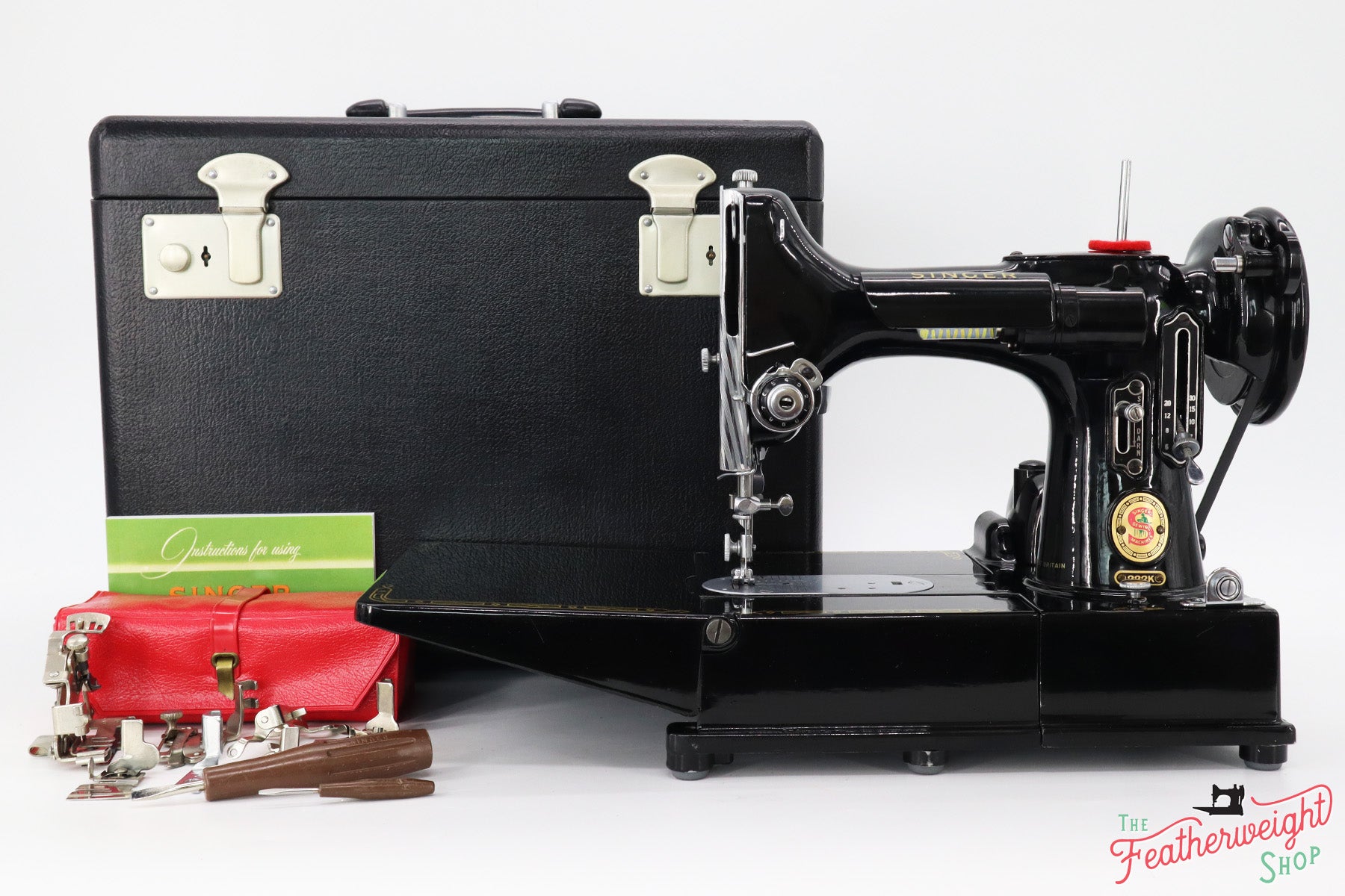 Singer Featherweight 222K Sewing Machine, RED "S" ES355***