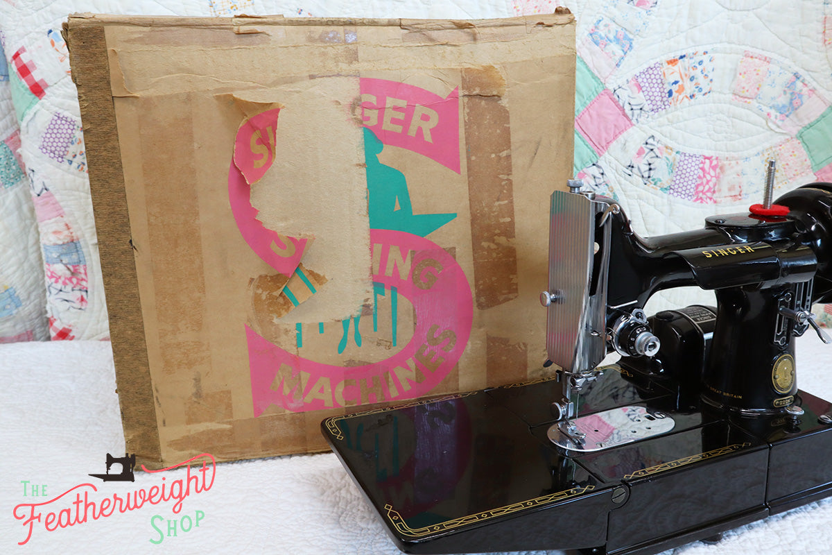 Cardboard Singer Box for 222K Featherweight - (Vintage Original Box Only)