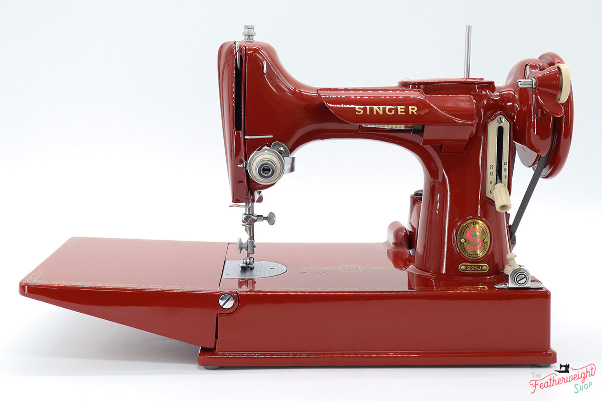 Singer Featherweight 221J Sewing Machine JE159*** - Fully Restored in 'Fire Brick Red'