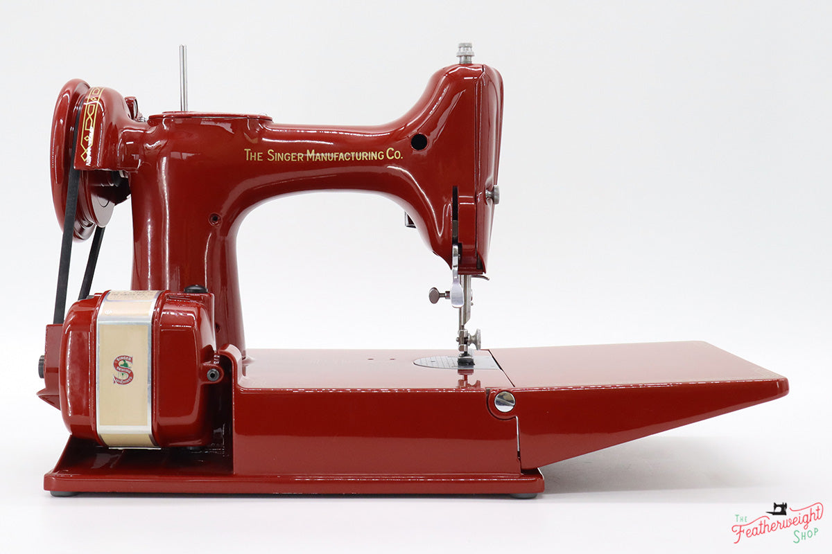 Singer Featherweight 221J Sewing Machine JE159*** - Fully Restored in 'Fire Brick Red'