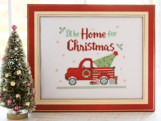 Load image into Gallery viewer, home for christmas cross stitch pattern