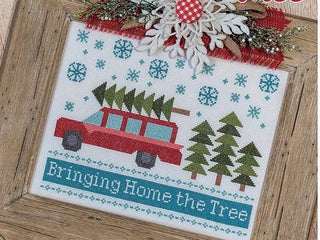 Load image into Gallery viewer, bringing home the tree cross stitch pattern