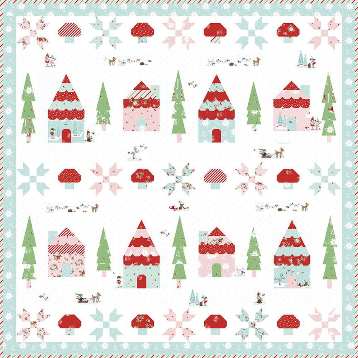 pixie noel village quilt kit