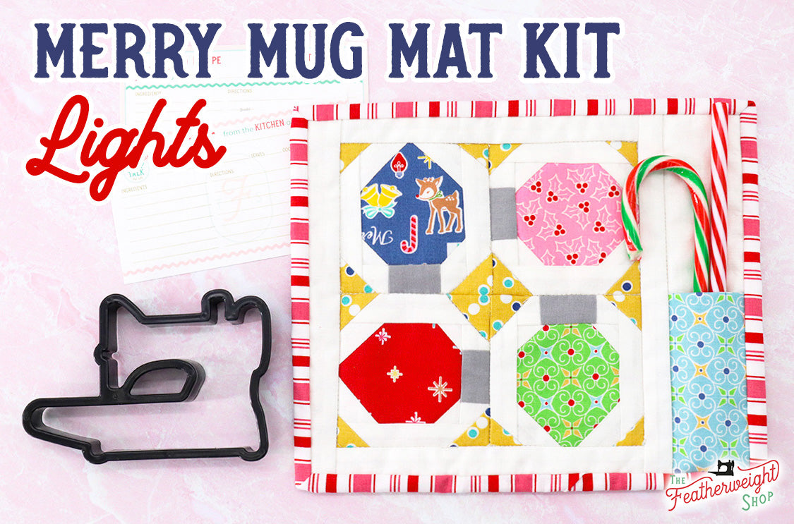 KIT, Vintage Christmas Merry Mug Mat LIGHTS (Pattern Book Optional)