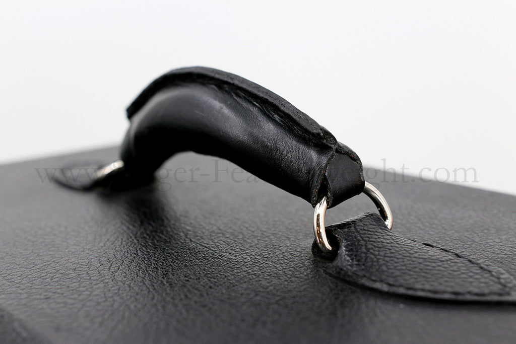 Singer Featherweight 221 Case Handle, Black Leather Replica