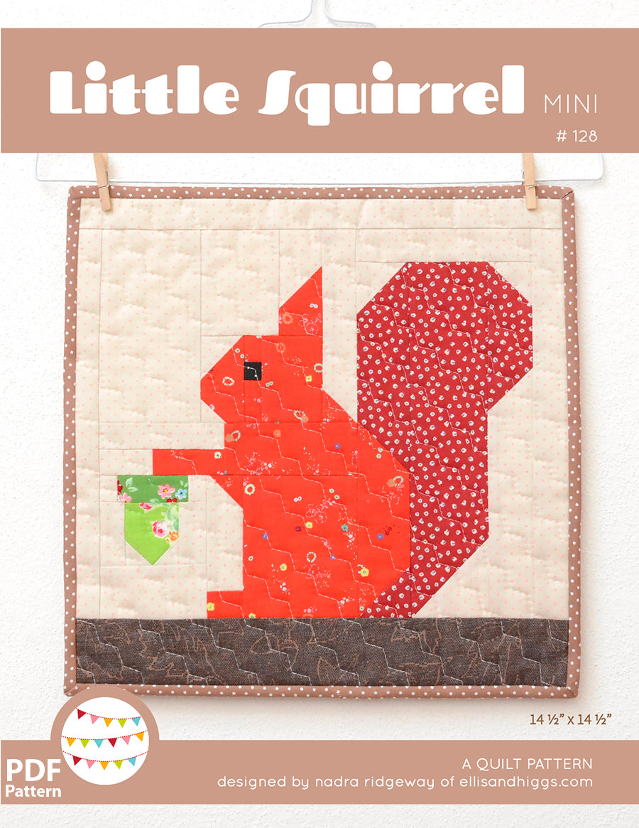 Pattern, Little Squirrel MINI Quilt by Ellis & Higgs (digital download)