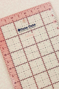 Cutting Ruler, Pink 4.5" x 8.5" Lori Holt Cute Cuts (with self-grips)
