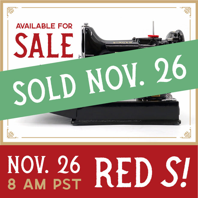 Singer Featherweight 221K Sewing Machine, RED "S" - ES239***