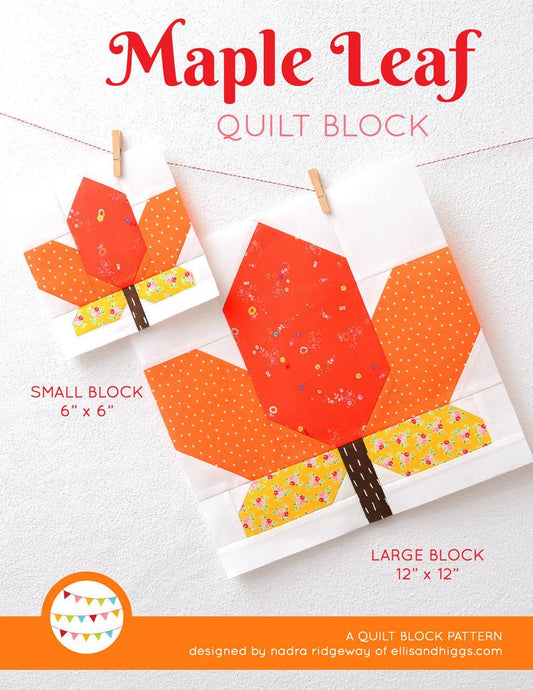 Pattern, Maple Leaf Quilt Block by Ellis & Higgs (digital download)