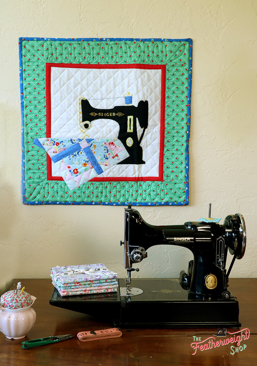 PATTERN, MY OTHER MACHINE Wallhanging by Sue Pritt (featuring the Singer Featherweight)