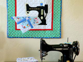 Load image into Gallery viewer, PATTERN, MY OTHER MACHINE Wallhanging by Sue Pritt (featuring the Singer Featherweight)