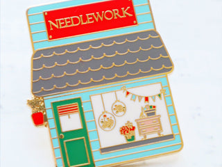Load image into Gallery viewer, Needlework shop enamel pin