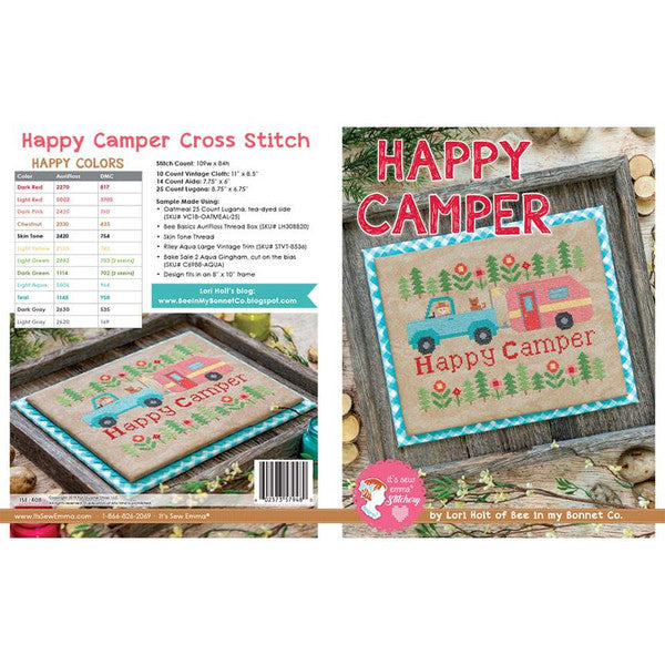 happy camper cross stitch pattern