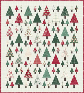 old fashioned christmas plaid pines quilt