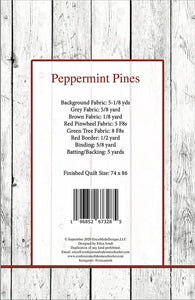 Fabric requirements for Peppermint Pines Quilt Pattern