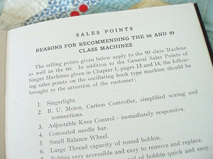 Book, Singer Sales Points, (Vintage Original) - RARE