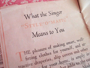 Style-O-Matic, Singer (Vintage Original)