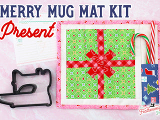 Load image into Gallery viewer, KIT, Vintage Christmas Merry Mug Mat PRESENT (Pattern Book Optional)