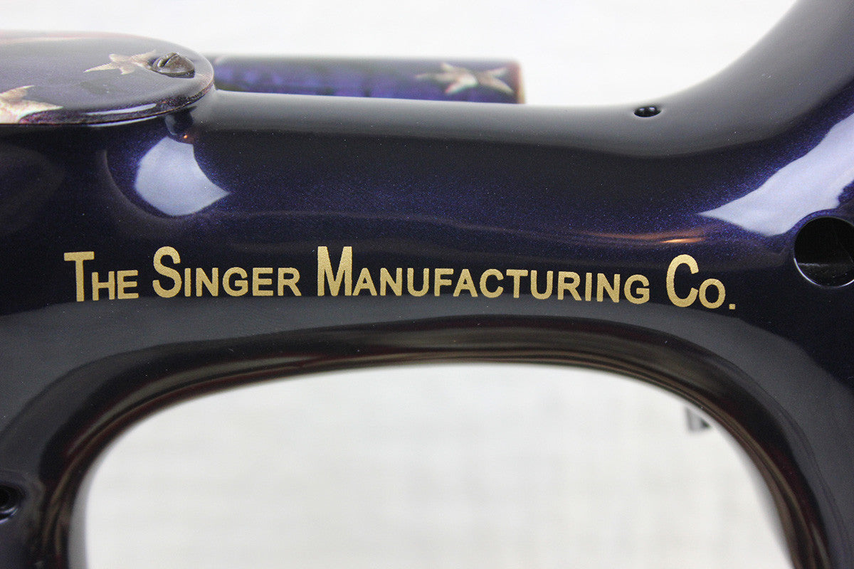 Singer Featherweight 221 Sewing Machine, PATRIOTIC One-Of-A-Kind Specialty - Painted